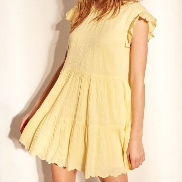 Wilfred Tiered Babydoll Sidonie Dress, Buttercup Yellow, Mini, Summer, Women's S - Picture 2 of 12